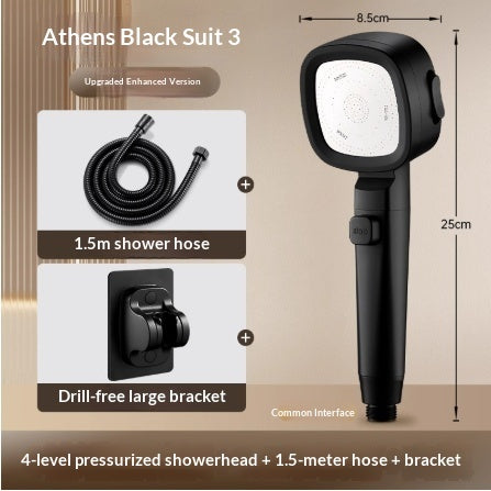 New Powerful Turbo Shower Head Ultra-strong Pressure Shower Faucet One-click Water Stop Shower Spray